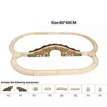 Charger l'image dans la galerie, Accessoires de Train sur voie en bois, jouets d'assemblage de voie ferrée en bois, ensemble de jouets adaptés aux marques de Trains, jouets éducatifs pour enfants