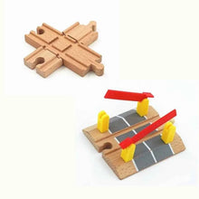 Charger l'image dans la galerie, Composants de voie de Train en bois, ensemble de voies de Train en hêtre, jouets de Train pour enfants, accessoires de chemin de fer, jouets de Train de marque compatibles pour enfants