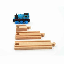 Charger l'image dans la galerie, Composants de voie de Train en bois, ensemble de voies de Train en hêtre, jouets de Train pour enfants, accessoires de chemin de fer, jouets de Train de marque compatibles pour enfants