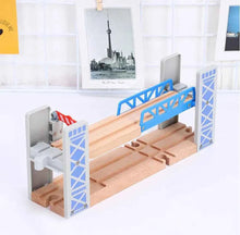 Charger l'image dans la galerie, Ensemble de jouets ferroviaires en bois, pont à Double pont en bois, accessoires en bois, modèle de passage, jouets pour enfants