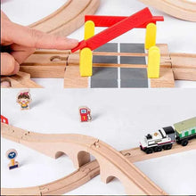 Charger l'image dans la galerie, Composants de voie de Train en bois, ensemble de voies de Train en hêtre, jouets de Train pour enfants, accessoires de chemin de fer, jouets de Train de marque compatibles pour enfants