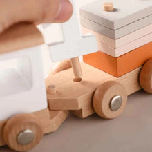 Charger l'image dans la galerie, Train en bois jouet d'anniversaire jouets Montessori jouets éducatifs pour bébé chariot en bois jouets d'apprentissage pour bébé nombre de jouets pour bébé en bois