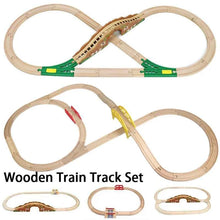 Charger l'image dans la galerie, Accessoires de Train sur voie en bois, jouets d'assemblage de voie ferrée en bois, ensemble de jouets adaptés aux marques de Trains, jouets éducatifs pour enfants