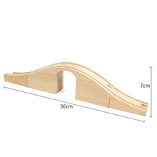 Charger l'image dans la galerie, Composants de voie de Train en bois, ensemble de voies de Train en hêtre, jouets de Train pour enfants, accessoires de chemin de fer, jouets de Train de marque compatibles pour enfants