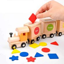 Charger l'image dans la galerie, Pièces magnétiques interchangeables train en bois - jeu créatif enfant