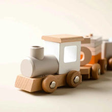 Charger l'image dans la galerie, Train en bois jouet d'anniversaire jouets Montessori jouets éducatifs pour bébé chariot en bois jouets d'apprentissage pour bébé nombre de jouets pour bébé en bois