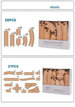 Charger l'image dans la galerie, Ensemble de rails de Train en bois de hêtre, accessoires de chemin de fer adaptés à toutes les marques, jouets éducatifs pour enfants, nouvelle collection
