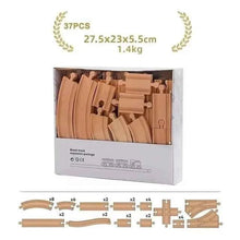 Charger l'image dans la galerie, Ensemble de rails de Train en bois de hêtre, accessoires de chemin de fer adaptés à toutes les marques, jouets éducatifs pour enfants, nouvelle collection