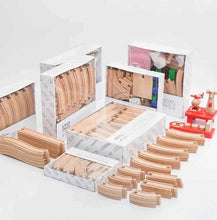 Charger l'image dans la galerie, Ensemble de rails de Train en bois de hêtre, accessoires de chemin de fer adaptés à toutes les marques, jouets éducatifs pour enfants, nouvelle collection