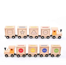 Charger l'image dans la galerie, Ensemble de Train magnétique en bois, jouets éducatifs précoces pour enfants, jeu de tri des couleurs et des formes, jouet de développement de la motricité Fine