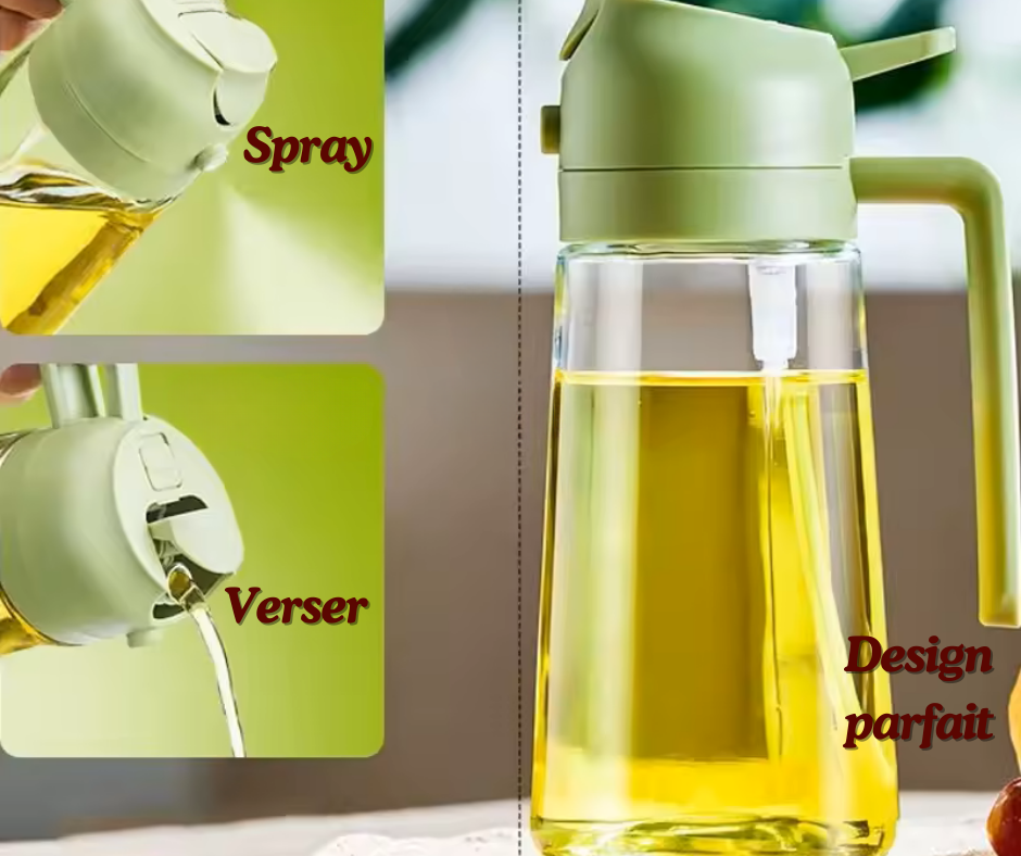 Pulverisateur d'huile 500ml 2 en 1