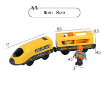 Charger l'image dans la galerie, Train électrique en bois pour enfants, jouet, modèle de Train adapté aux pistes de voiture en bois, cadeau d'anniversaire et de noël, nouvelle collection
