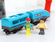 Charger l'image dans la galerie, Train électrique en bois pour enfants, jouet, modèle de Train adapté aux pistes de voiture en bois, cadeau d'anniversaire et de noël, nouvelle collection
