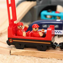 Charger l'image dans la galerie, Train électrique en bois pour enfants, jouet, modèle de Train adapté aux pistes de voiture en bois, cadeau d'anniversaire et de noël, nouvelle collection
