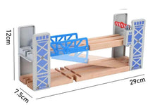 Charger l'image dans la galerie, Ensemble de jouets ferroviaires en bois, pont à Double pont en bois, accessoires en bois, modèle de passage, jouets pour enfants
