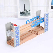 Charger l'image dans la galerie, Ensemble de jouets ferroviaires en bois, pont à Double pont en bois, accessoires en bois, modèle de passage, jouets pour enfants
