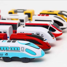 Charger l'image dans la galerie, Train électrique en bois pour enfants, jouet, modèle de Train adapté aux pistes de voiture en bois, cadeau d'anniversaire et de noël, nouvelle collection
