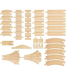 Charger l'image dans la galerie, Composants de voie de Train en bois, ensemble de voies de Train en hêtre, jouets de Train pour enfants, accessoires de chemin de fer, jouets de Train de marque compatibles pour enfants
