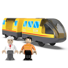 Charger l'image dans la galerie, Ensemble de jouets de Train électrique en bois, Locomotive de voiture électrique, fente moulée sous pression, adaptée à toutes les pistes ferrées de marque en bois pour enfants
