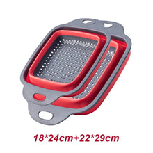 Charger l&#39;image dans la galerie, PASSINO Passoire de cuisine pliable en silicone 2 pièces
