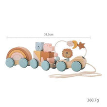 Charger l'image dans la galerie, Train en bois jouet d'anniversaire jouets Montessori jouets éducatifs pour bébé chariot en bois jouets d'apprentissage pour bébé nombre de jouets pour bébé en bois
