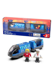 Charger l'image dans la galerie, Ensemble de jouets de Train électrique en bois, Locomotive de voiture électrique, fente moulée sous pression, adaptée à toutes les pistes ferrées de marque en bois pour enfants
