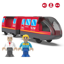 Charger l'image dans la galerie, Ensemble de jouets de Train électrique en bois, Locomotive de voiture électrique, fente moulée sous pression, adaptée à toutes les pistes ferrées de marque en bois pour enfants
