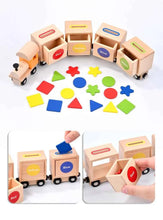 Charger l'image dans la galerie, Ensemble de Train magnétique en bois, jouets éducatifs précoces pour enfants, jeu de tri des couleurs et des formes, jouet de développement de la motricité Fine
