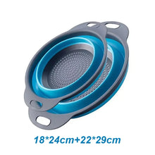 Charger l&#39;image dans la galerie, PASSINO Passoire de cuisine pliable en silicone 2 pièces
