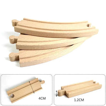 Charger l'image dans la galerie, Ensemble de rails de Train en bois de hêtre, accessoires de chemin de fer adaptés à toutes les marques, jouets éducatifs pour enfants, nouvelle collection
