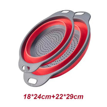 Charger l&#39;image dans la galerie, PASSINO Passoire de cuisine pliable en silicone 2 pièces
