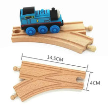 Charger l'image dans la galerie, Accessoires de Train sur voie en bois, jouets d'assemblage de voie ferrée en bois, ensemble de jouets adaptés aux marques de Trains, jouets éducatifs pour enfants
