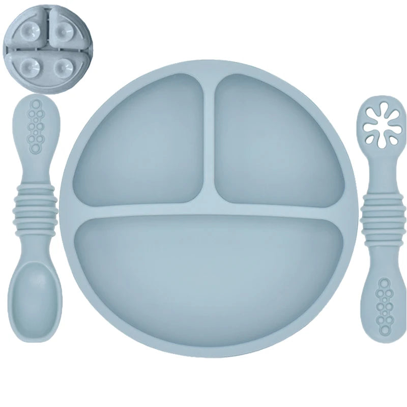 Set Plat et Cuillères en Silicone pour enfant