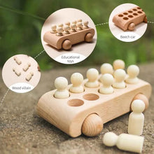 Charger l'image dans la galerie, Train en bois jouet d'anniversaire jouets Montessori jouets éducatifs pour bébé chariot en bois jouets d'apprentissage pour bébé nombre de jouets pour bébé en bois
