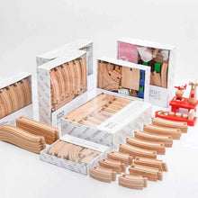 Charger l'image dans la galerie, Ensemble de rails de Train en bois de hêtre, accessoires de chemin de fer adaptés à toutes les marques, jouets éducatifs pour enfants, nouvelle collection

