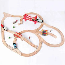 Charger l'image dans la galerie, Composants de voie de Train en bois, ensemble de voies de Train en hêtre, jouets de Train pour enfants, accessoires de chemin de fer, jouets de Train de marque compatibles pour enfants
