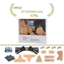 Charger l'image dans la galerie, Ensemble de rails de Train en bois de hêtre, accessoires de chemin de fer adaptés à toutes les marques, jouets éducatifs pour enfants, nouvelle collection
