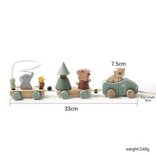 Charger l'image dans la galerie, Train en bois jouet d'anniversaire jouets Montessori jouets éducatifs pour bébé chariot en bois jouets d'apprentissage pour bébé nombre de jouets pour bébé en bois
