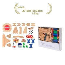 Charger l'image dans la galerie, Ensemble de rails de Train en bois de hêtre, accessoires de chemin de fer adaptés à toutes les marques, jouets éducatifs pour enfants, nouvelle collection
