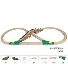 Charger l'image dans la galerie, Accessoires de Train sur voie en bois, jouets d'assemblage de voie ferrée en bois, ensemble de jouets adaptés aux marques de Trains, jouets éducatifs pour enfants
