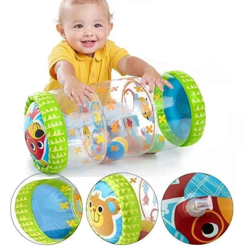 Jouet à rouleau rampant en PVC pour bébé, avec hochet et balle, jouets gonflables de Fitness pour le développement précoce, jouet éducatif précoce pour enfants