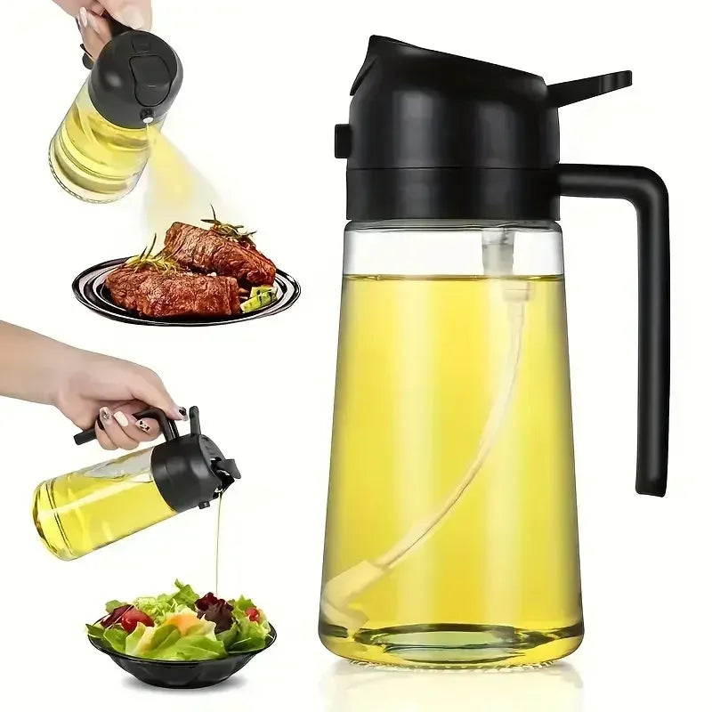 FINY Distributeur d'huile en VERRE 2 en 1 / 470 ml