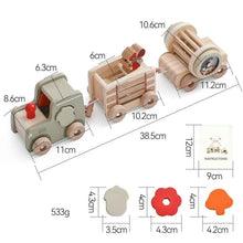 Charger l'image dans la galerie, Train en bois jouet d'anniversaire jouets Montessori jouets éducatifs pour bébé chariot en bois jouets d'apprentissage pour bébé nombre de jouets pour bébé en bois
