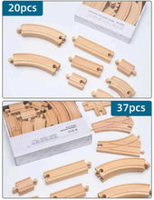 Charger l'image dans la galerie, Ensemble de rails de Train en bois de hêtre, accessoires de chemin de fer adaptés à toutes les marques, jouets éducatifs pour enfants, nouvelle collection

