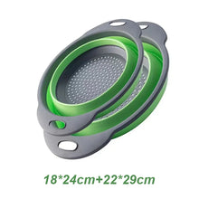 Charger l&#39;image dans la galerie, PASSINO Passoire de cuisine pliable en silicone 2 pièces
