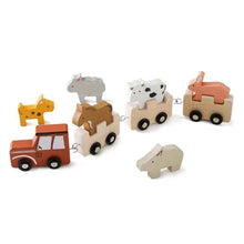 Charger l'image dans la galerie, Train en bois jouet d'anniversaire jouets Montessori jouets éducatifs pour bébé chariot en bois jouets d'apprentissage pour bébé nombre de jouets pour bébé en bois
